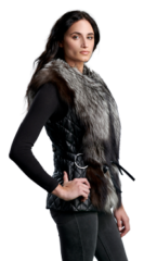 Leather Vest Silver Fox